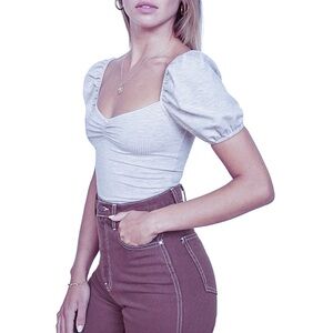 Reformation Rochelle Puff Sleeve Bodysuit